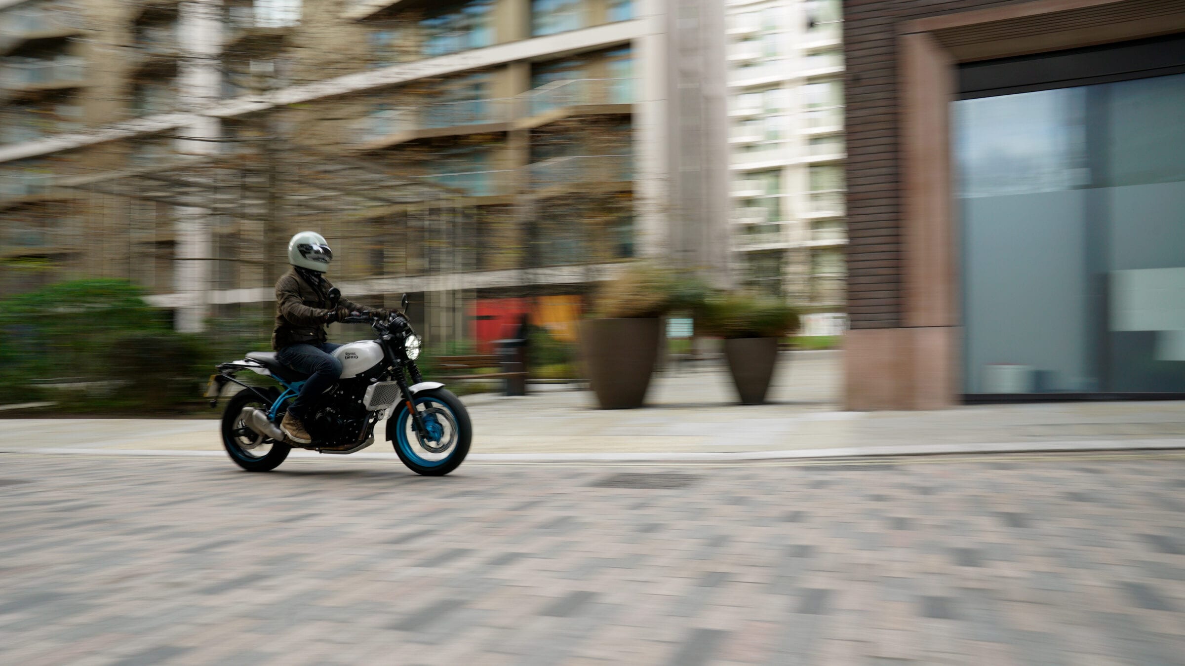 Rider shot of Royal Enfield Guerrilla 450